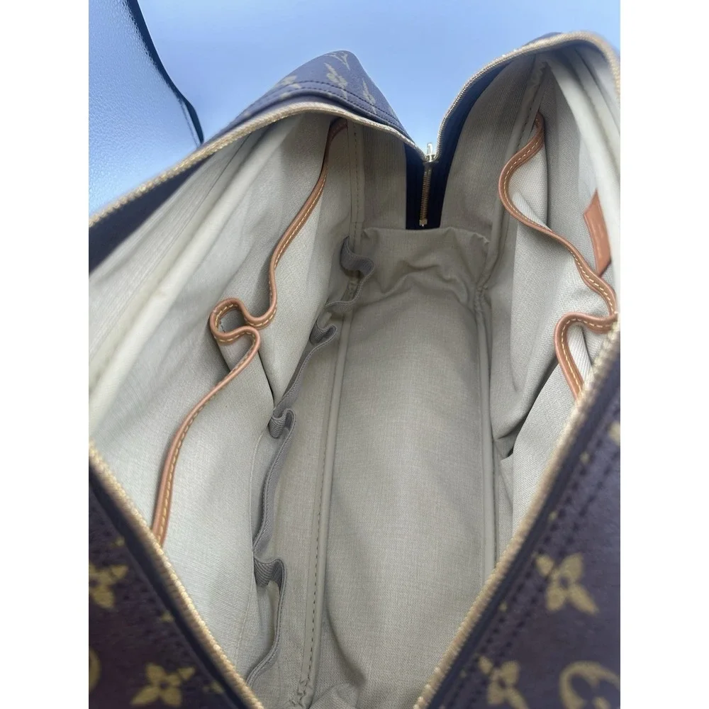 Louis Vuitton Monogram Deauville Handbag Brown With Bachata Leather